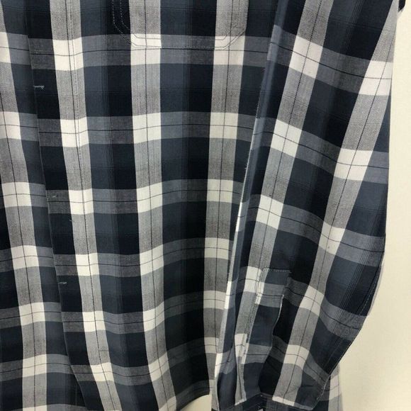 SPRING MERCER Mens Long Sleeve Front Pockets PLAID Shirt Blue Size XL - Picture 7 of 11